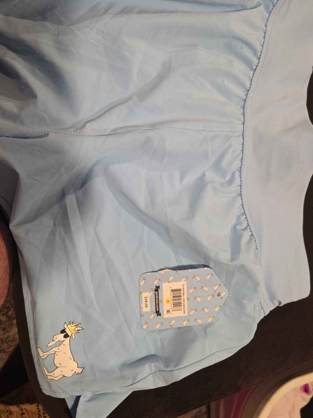 Light Blue Women’s Athletic Shorts with Goat Logo